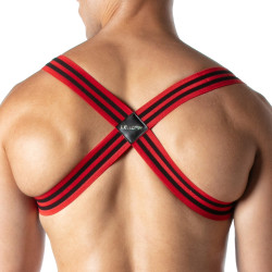 LEADER Harnais élastique LOADED Noir-Rouge